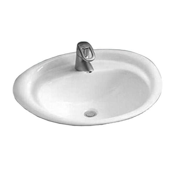 25x19" Drop In Lav Sink w/4" Fct Holes in Cotton White