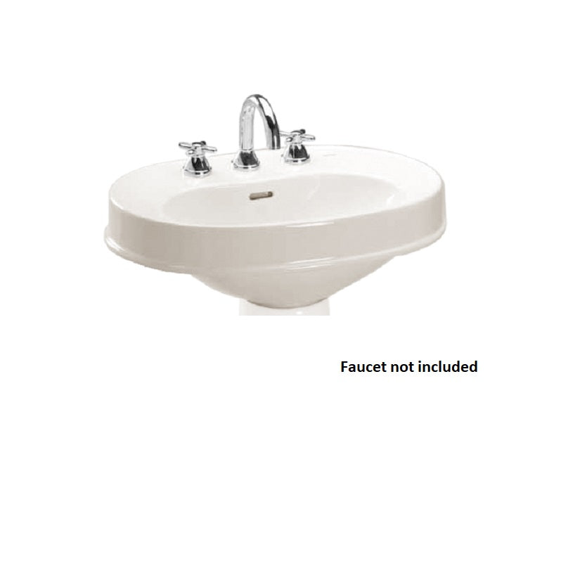 Mercer 25x18" Pedestal Lav Sink w/8" Fct Holes in Sedona Beige