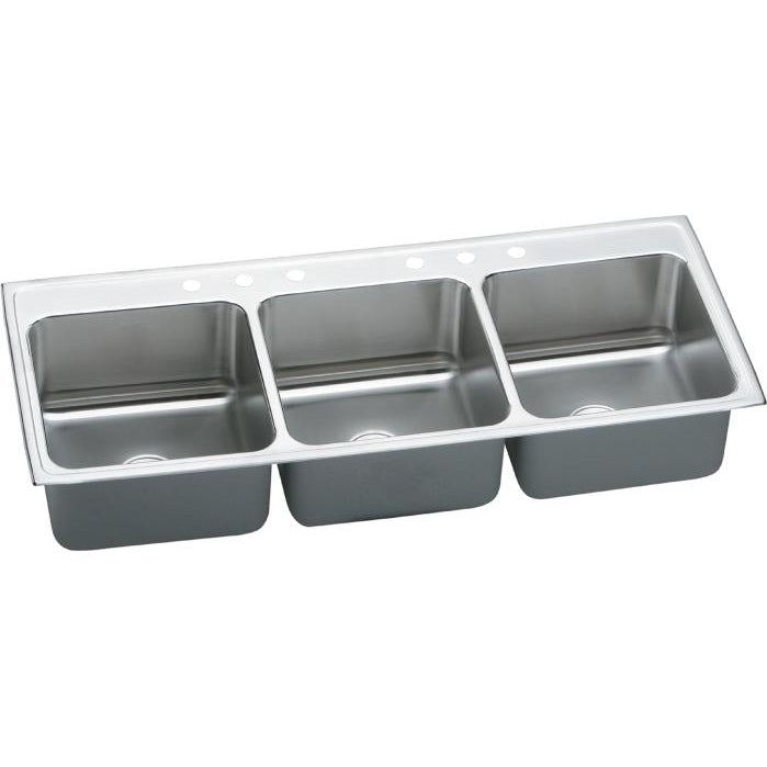 Lustertone 54x22x10-1/8 Stainless Steel Triple Bowl Sink 6HL