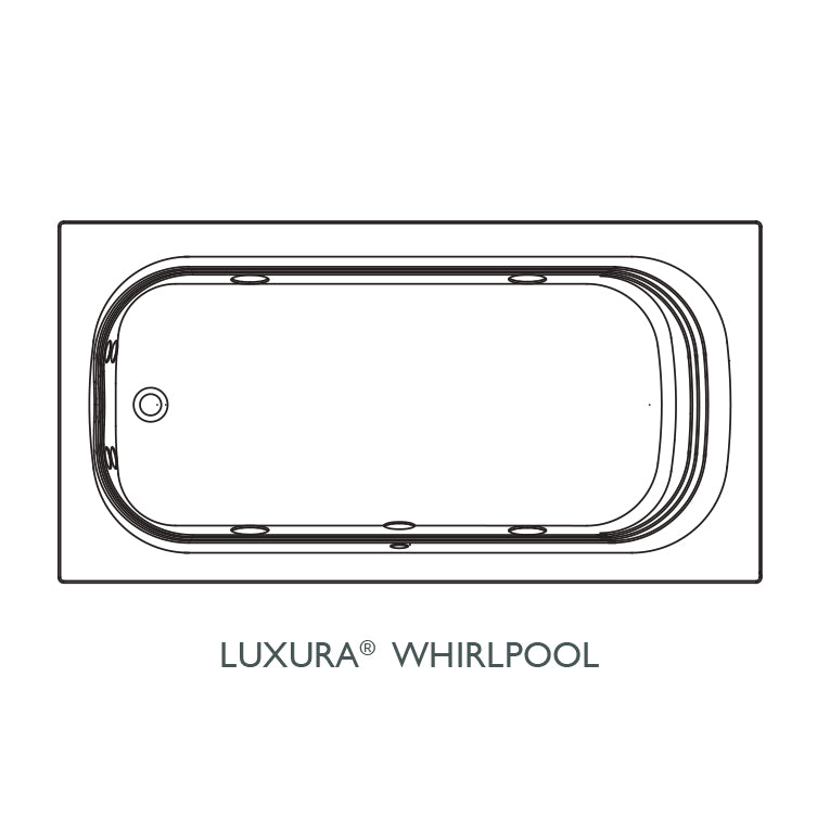 Luxura 60x32x20-1/4" Soaking Bathtub w/3-Tile Flange Oyster
