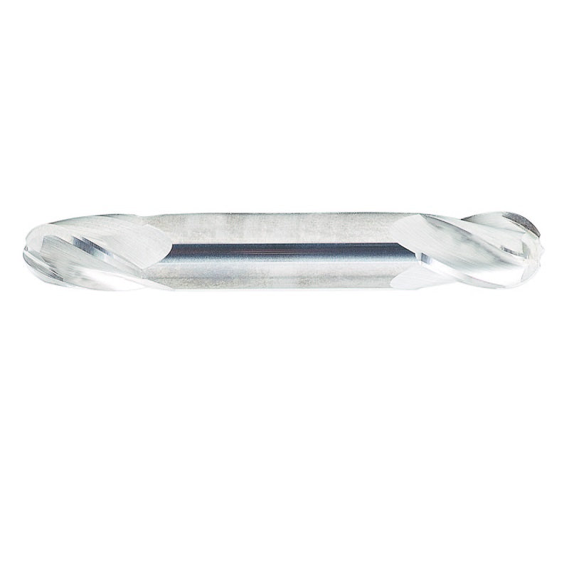 End Mill 7/16" 4-Flute Double End Ball Nose Stub Length Carbide Bright
