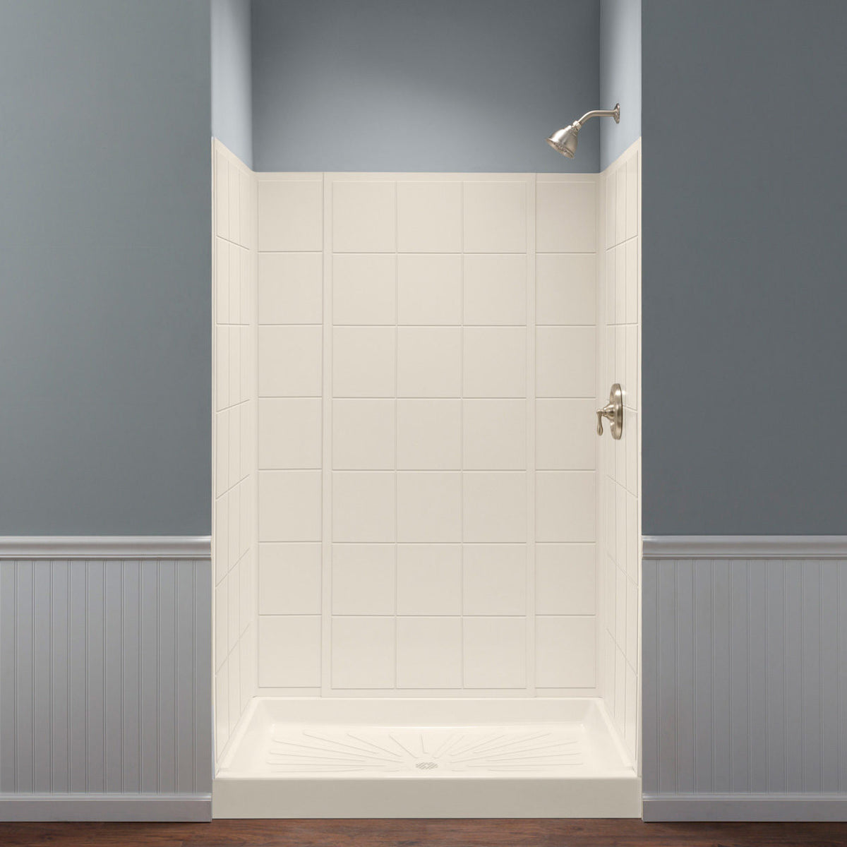 Varistone Square/Rectangular Shower/Tub Wall System in Bone