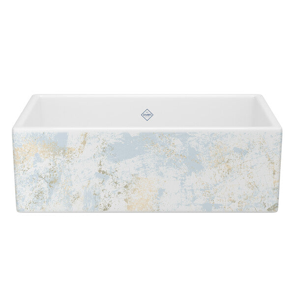 Shaws Classic 33x18x11-3/16" Kitchen Sink in Blue/Gold Patina