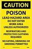 Warning Sign 17"X11"X.01" Paper Black on Yellow Caution Poison