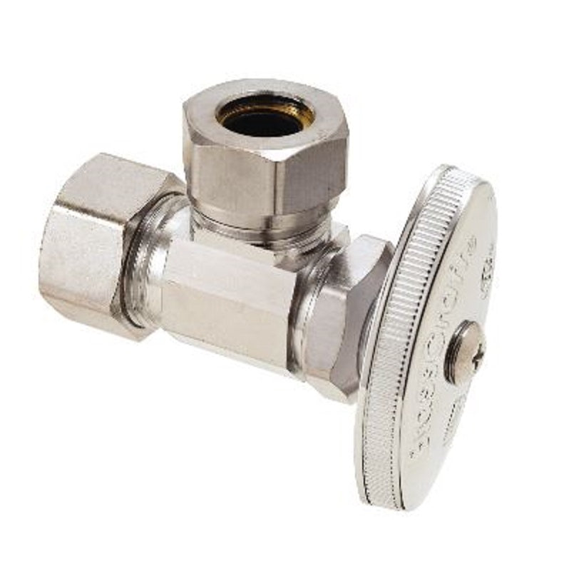 STOP ANGLE 1/2X7/16X1/2 CHROME PLATED O3341X C - CMPXSLIP JOINT - MULTI-TURN Maximum Pressure 125 PSI