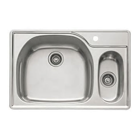 Prestige 33x22x9-5/8" Stainless Steel Double Bowl Sink