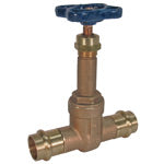 Gate Valve 1-1/2" Bronze Press Female Ends Rising Stem Screw-in Bonnet Solid Wedge  Max Pressure 200 PSI CWP non-shock