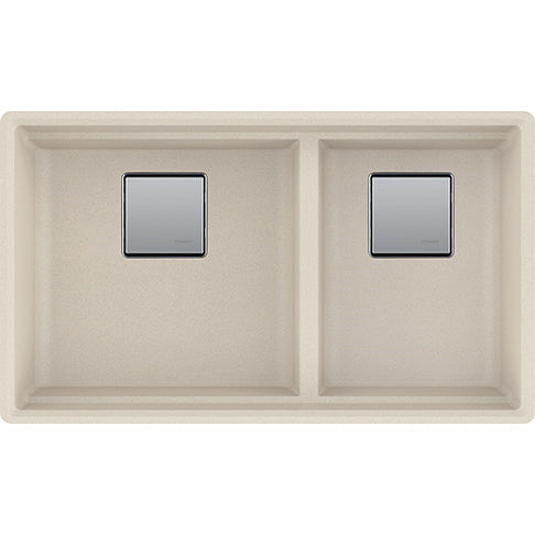 Peak 32x18-3/4x9-1/2" Granite Double Bowl Sink in Champagne
