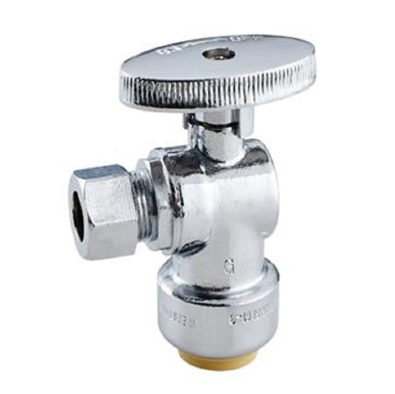 WATER STOP 1/2X3/8 PLB101XP 1/4 TURN ANGLE NOM PUSH CONNECT Maximum Pressure 125 PSI