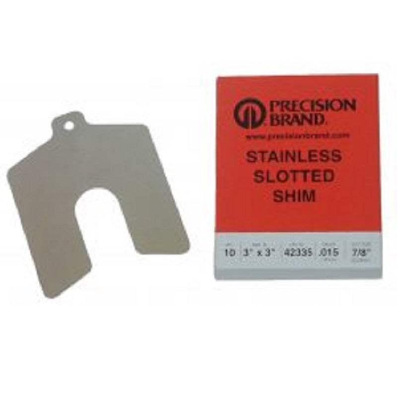 Shim Stock .001" 5"X5" Stainless Steel Slotted Pack of 20