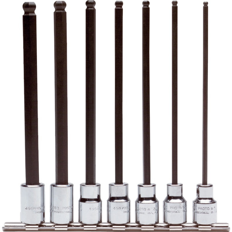 HEX BIT SET 3/8DR 7PC J4900BD BALL STYLE EXTRA LONG