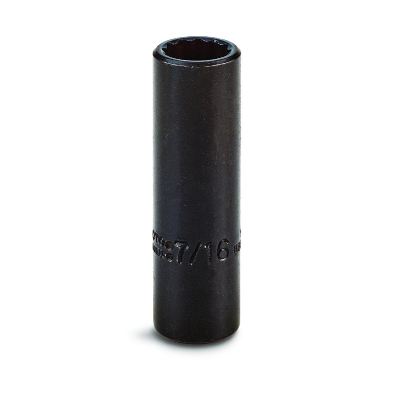 Deep Socket 7/16" 3/8" Drive 12 Point Black Oxide