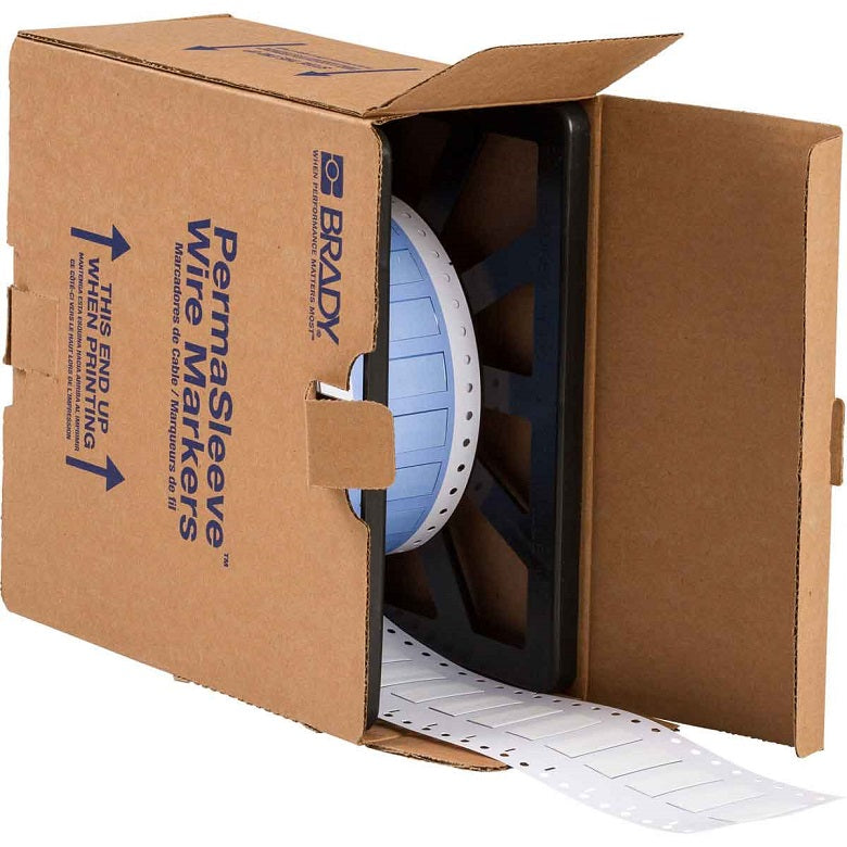 PermaSleeve Wire Marking Sleeves 0.375x1.5" White 1000 per roll