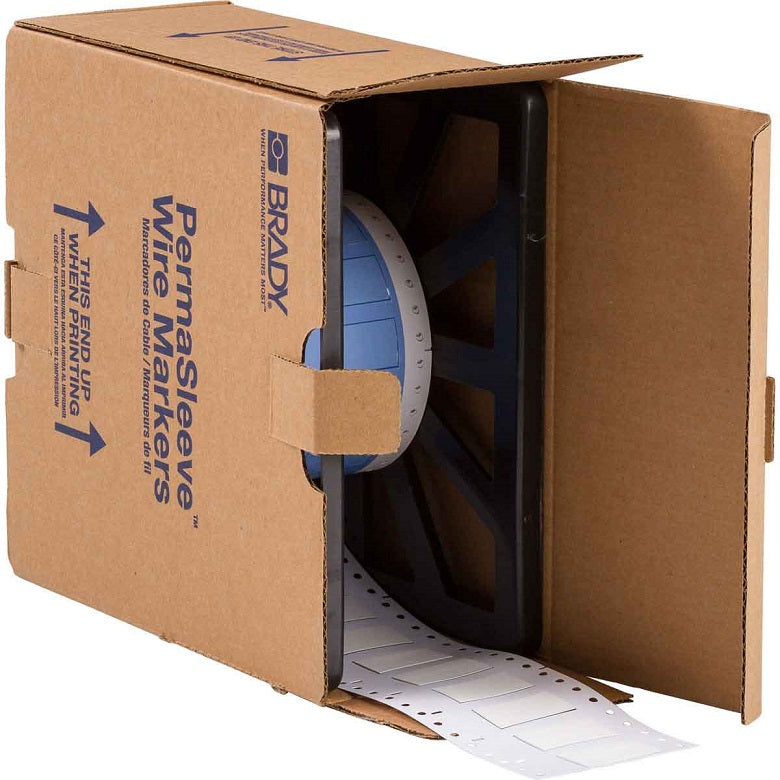 PermaSleeve Wire Marking Sleeves 0.5x1.5" White 500 per roll