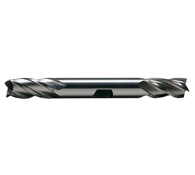 End Mill 3/8" Diameter 3/4" Length of Cut 4 Flute HSS Double Square End TiN
