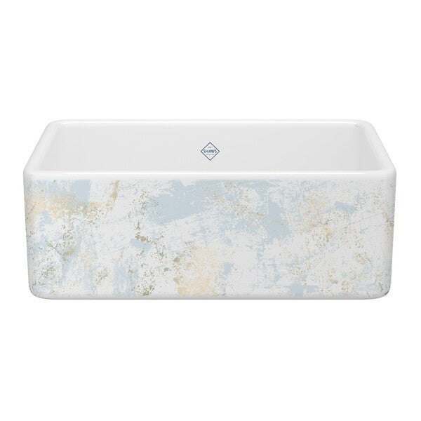 Shaws Classic 30x18x11-3/16" Kitchen Sink in Blue/Gold Patina