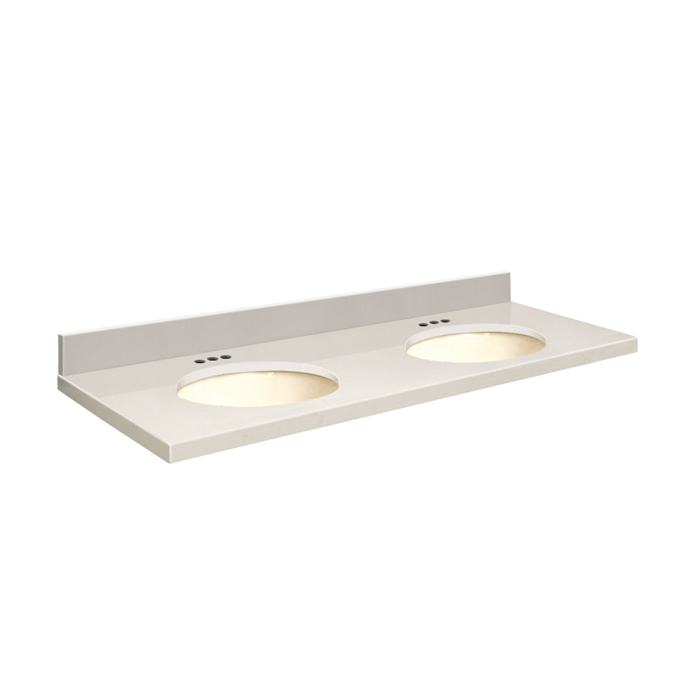 VANITY TOP 61X22 4CC QUARTZ Q61222-3A-A-B-4 MILAN WHT