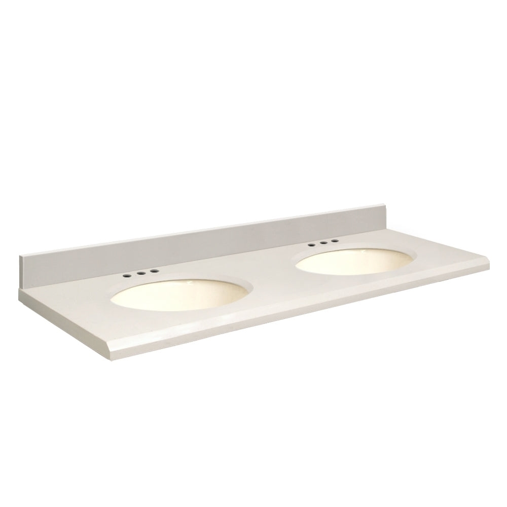VANITY TOP 61X22 8CC QUARTZ Q61222-3A-E-B-8 MILAN WHT