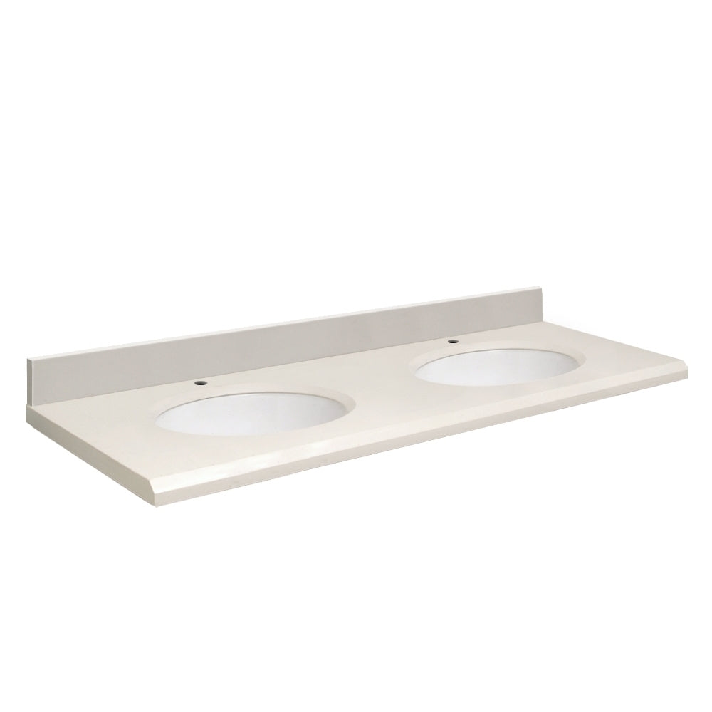 VANITY TOP 61X22 CHO QUARTZ Q61222-3A-E-W-1 MILAN WHT