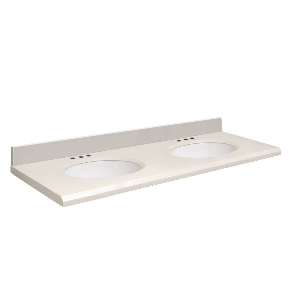 VANITY TOP 61X22 8CC QUARTZ Q61222-3A-E-W-8 MILAN WHT