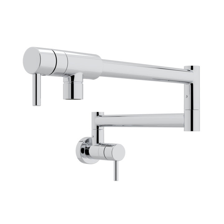 Modern Wall Mount Swing Arm Pot Filler in Polished Chrome