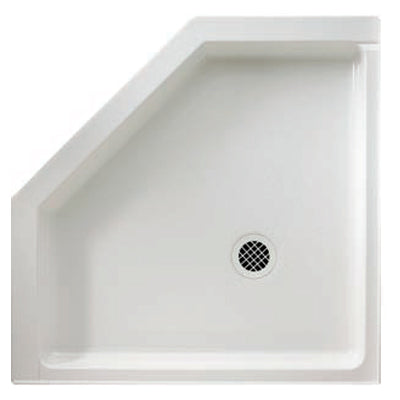 Neo-Angle 38x38x5-1/2" Shower Floor in Br Wht w/FitFlo Drain