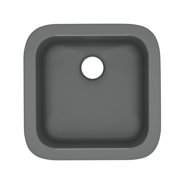 Allia 17-7/8x17-1/2x9" Fireclay Singe Bowl Bar Sink in Grey