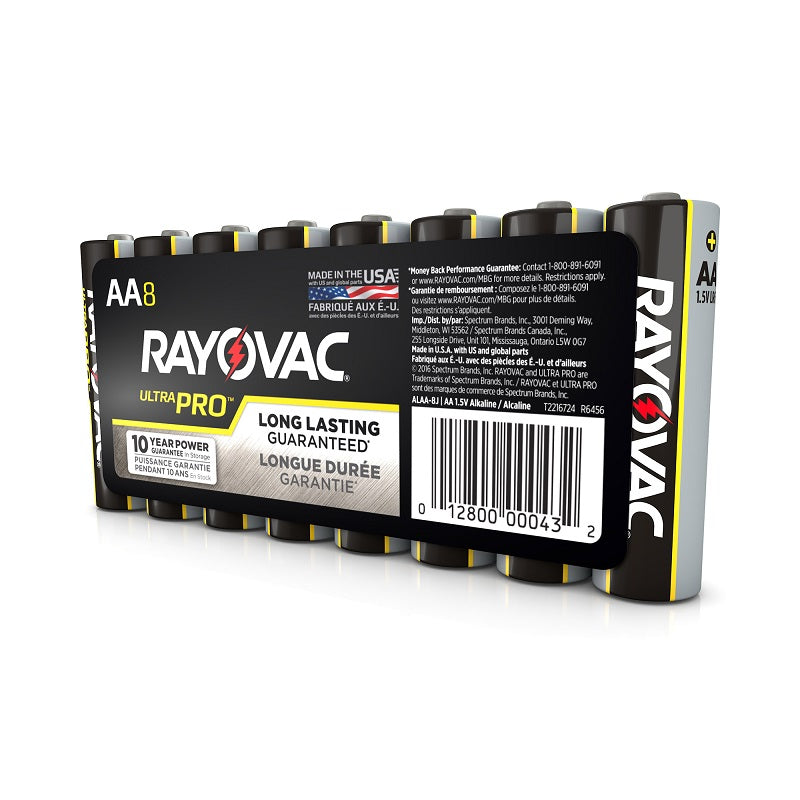 Rayovac Ultra Pro Alkaline AA Batteries in an 8 Pack