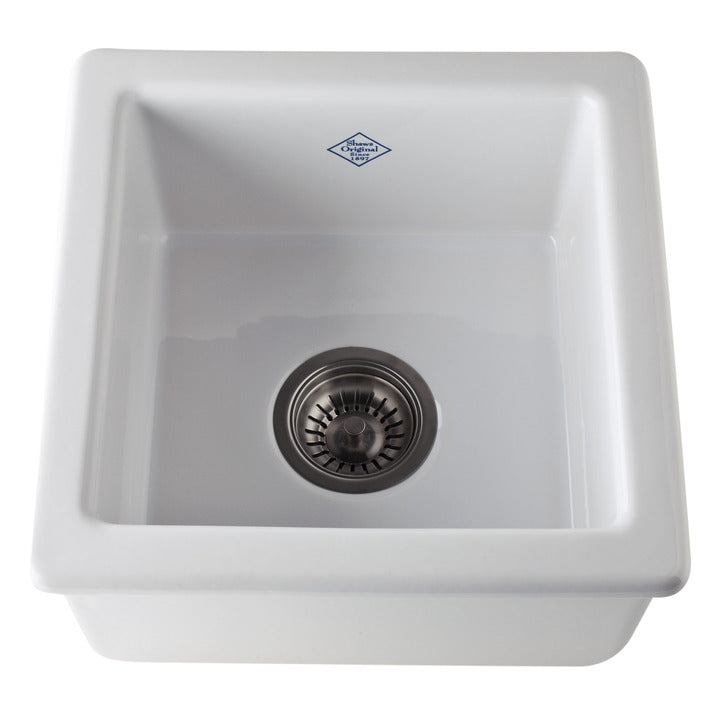 Shaws Original 15x15x7-1/2" Dual Mount Bar Sink in White