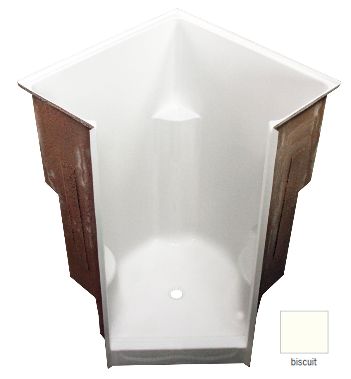 AcrylX Shower 49x49x78-3/4" Biscuit With Seats