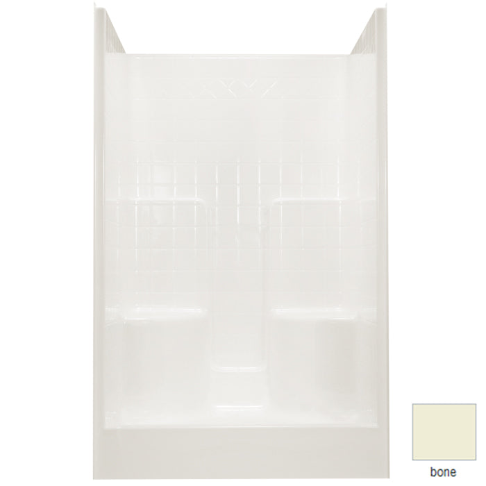 Tiled Shower 48x46x78" Bone With Seats