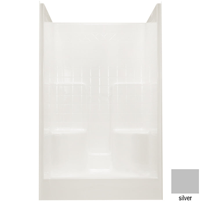 Tiled Shower 48x46x78" Silver With Seats