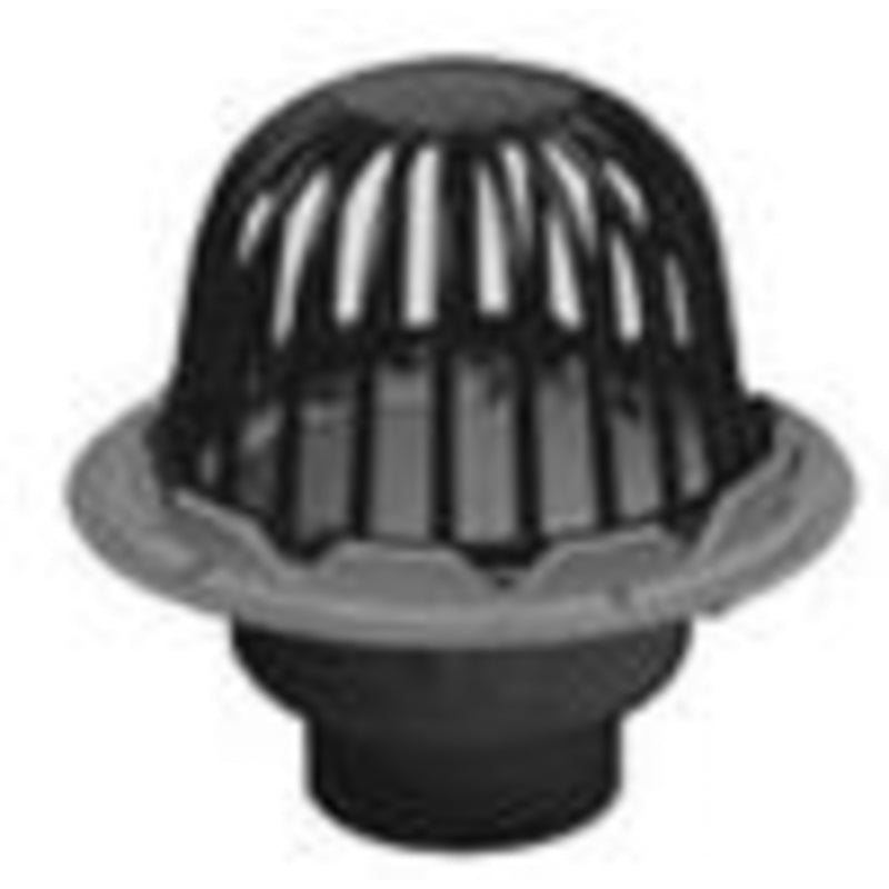 ROOF DRAIN 2" PVC BODY SPIGOT END 78022 W/GRAVEL GUARD & CAST IRON DOME