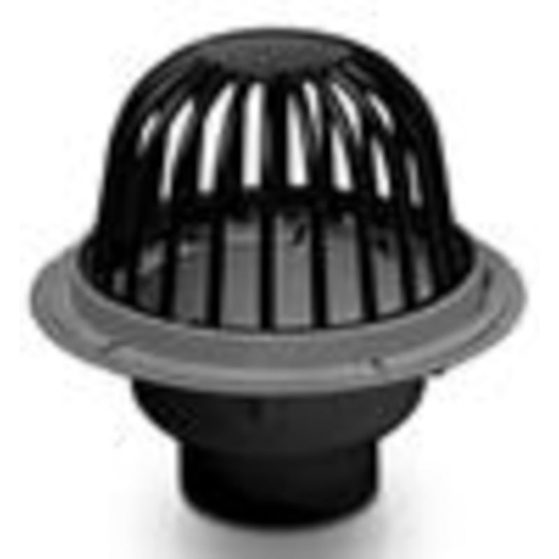 ROOF DRAIN 4 ABS BODY SPIGOT END 88034 W/ABS DOME & DAM COLLAR