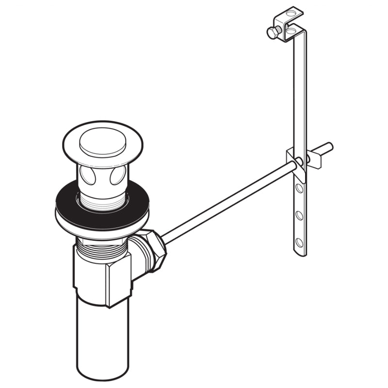 Lavatory Metal Drain Assembly Less Lift Rod in Polished Nickel