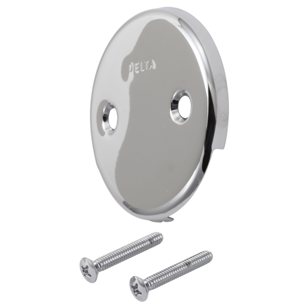 Overflow Plate & Screws in Chrome - No Trip Lever