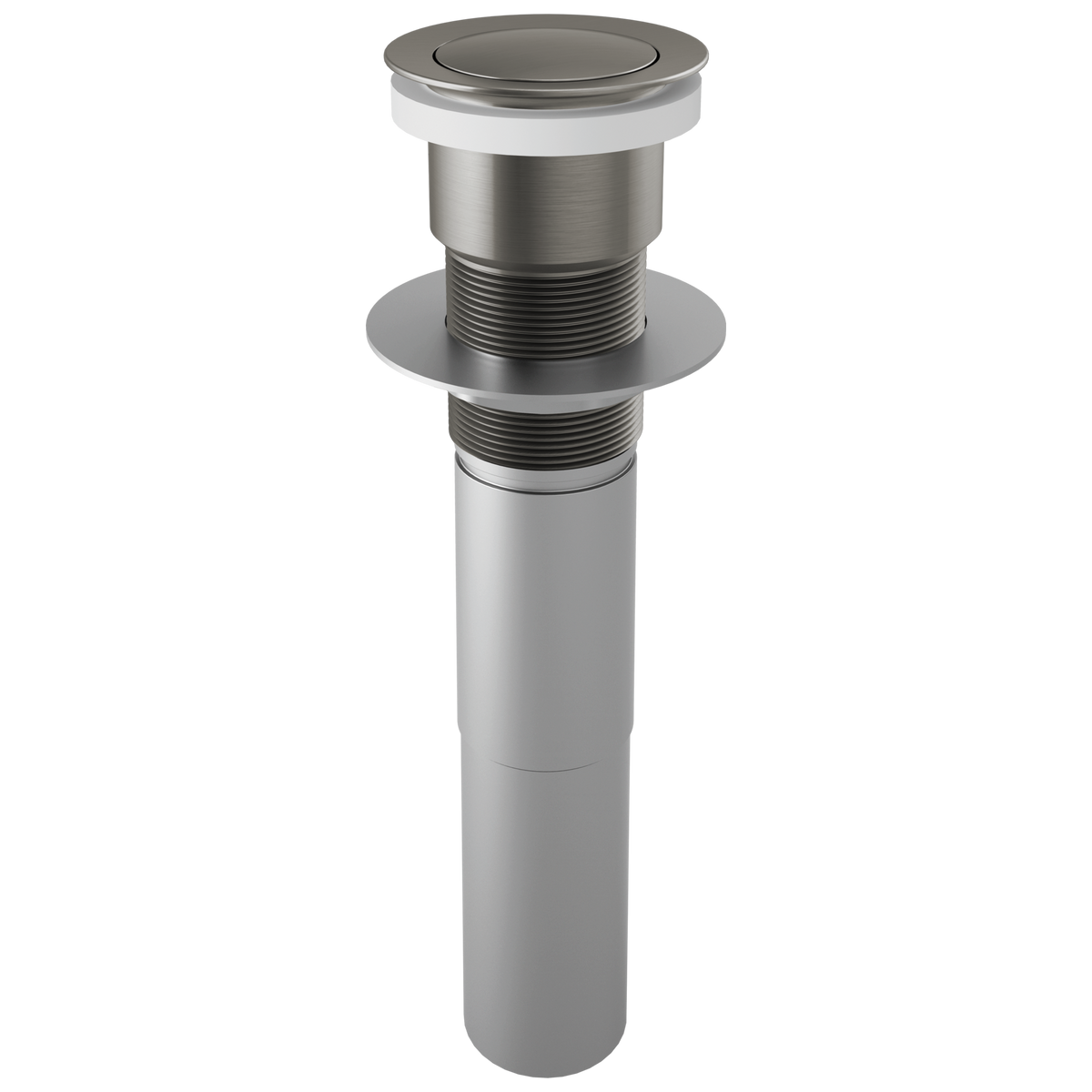 Brizo Push Button Pop-Up Drain, No Overflow in Luxe Steel