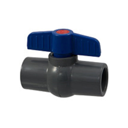 Ball Valve 1" PVC Schedule 80 Socket Compact Economy EPDM O-Ring, Teflon Seat  Max Pressure 150 PSI non-shock