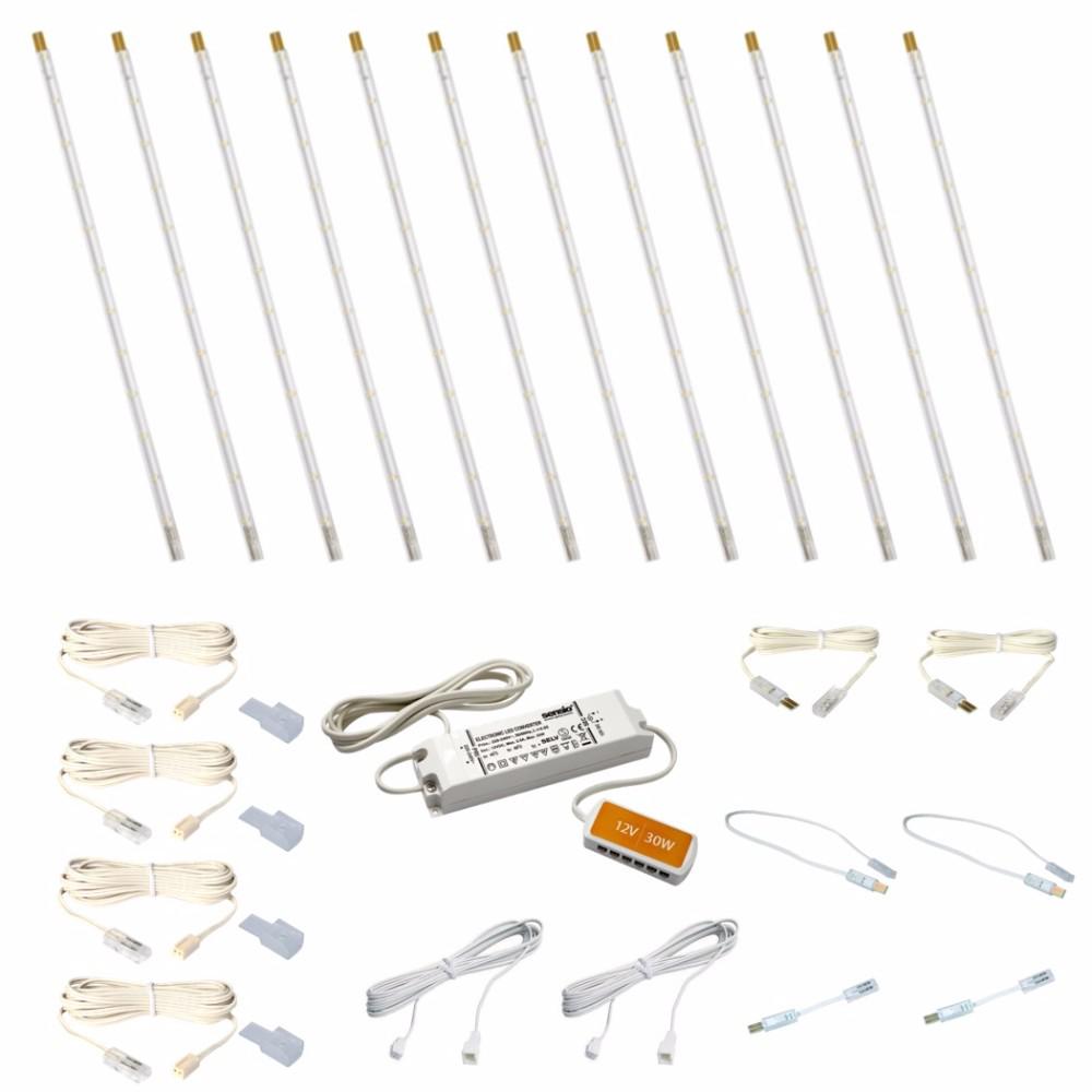 Rigid LED Strip Light Kit 11.81" Warm White 12 Pack