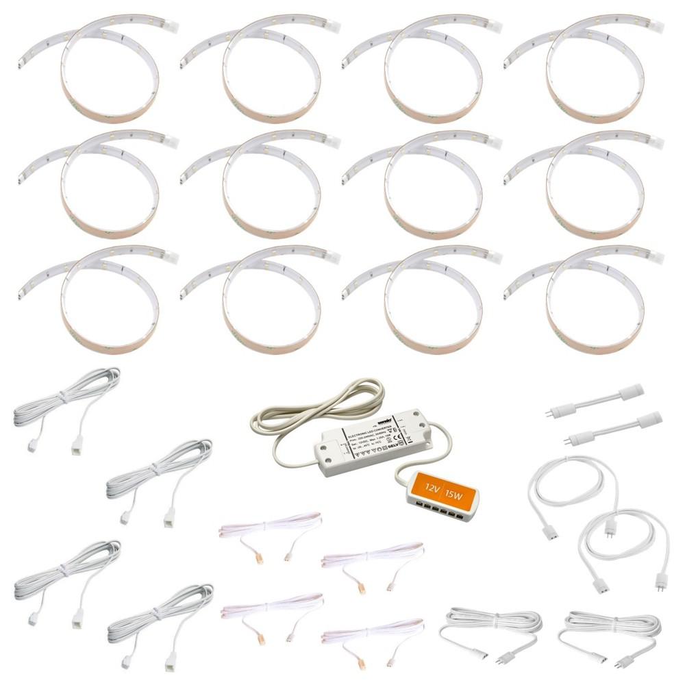 Flexible LED Strip Light Kit 11.81" Warm White 12 Pack