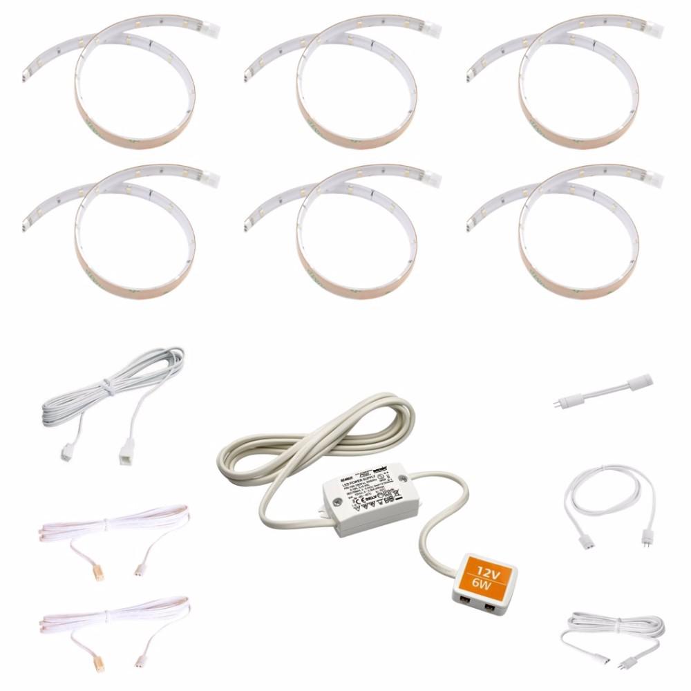 Flexible LED Strip Light Kit 11.81" Warm White 6 Pack