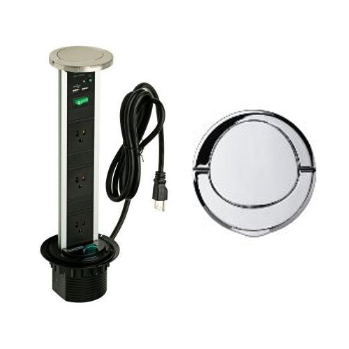 SensioPod Pop Up Power & Charging Station Stainless Steel