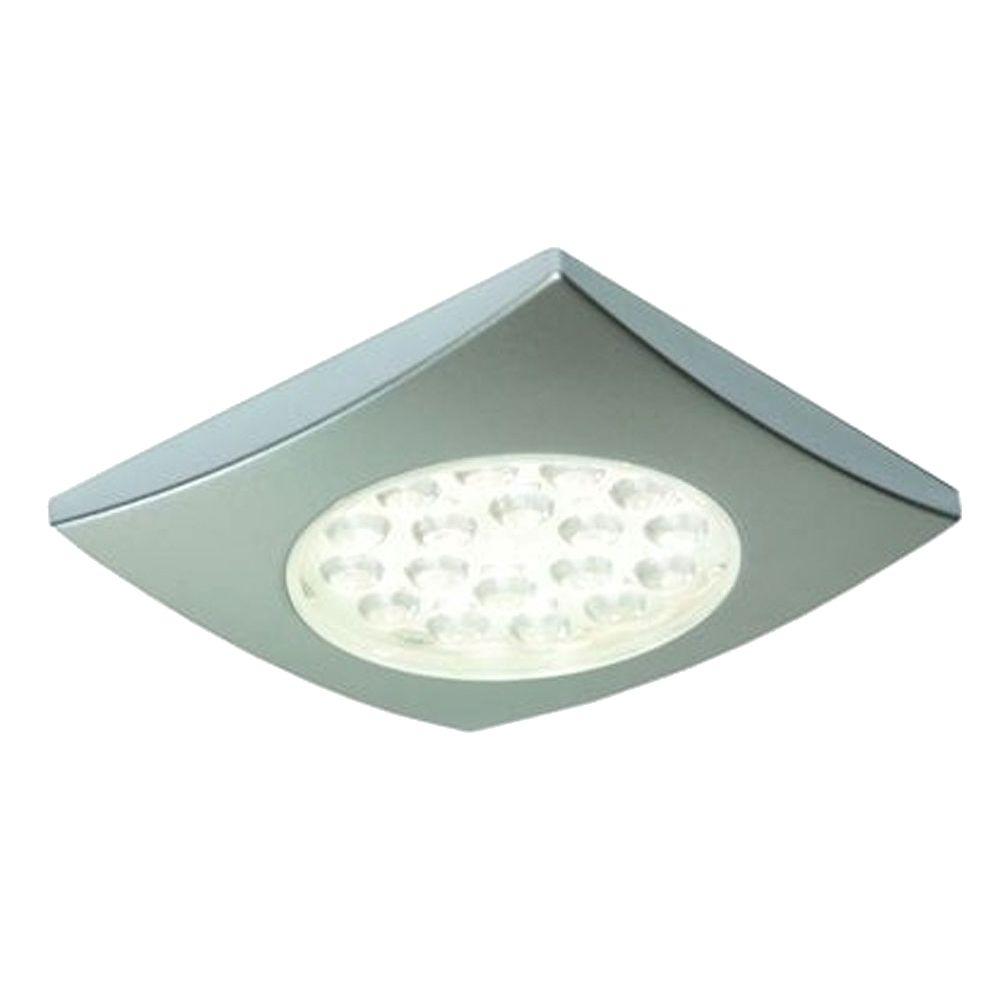 HD LED Square Surface Puck Light Kit Warm White 8 Pack Aluminum