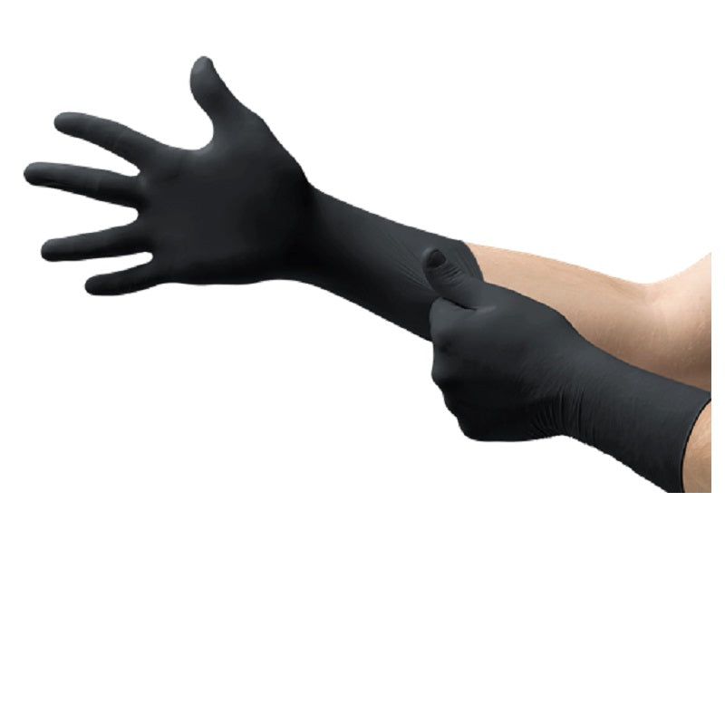 Disposable Large Black Nitrile Glove 5.5 mil Powder Free Non-Sterile Extended Cuff 100/Box
