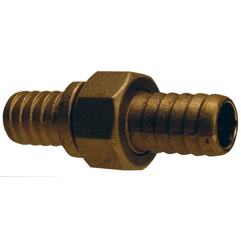 Complete Cast Coupling Brass w/Hex Nut 3/4 Barb X 3/4 GHT CBC76 - SHORT SHANK