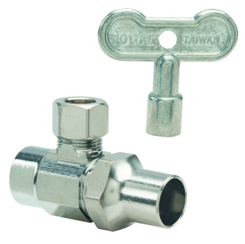 Stop Angle 1/2"X3/8" Chrome Plated SWTXCMP Lock Shield Loose Key Maximum Pressure 125 PSI