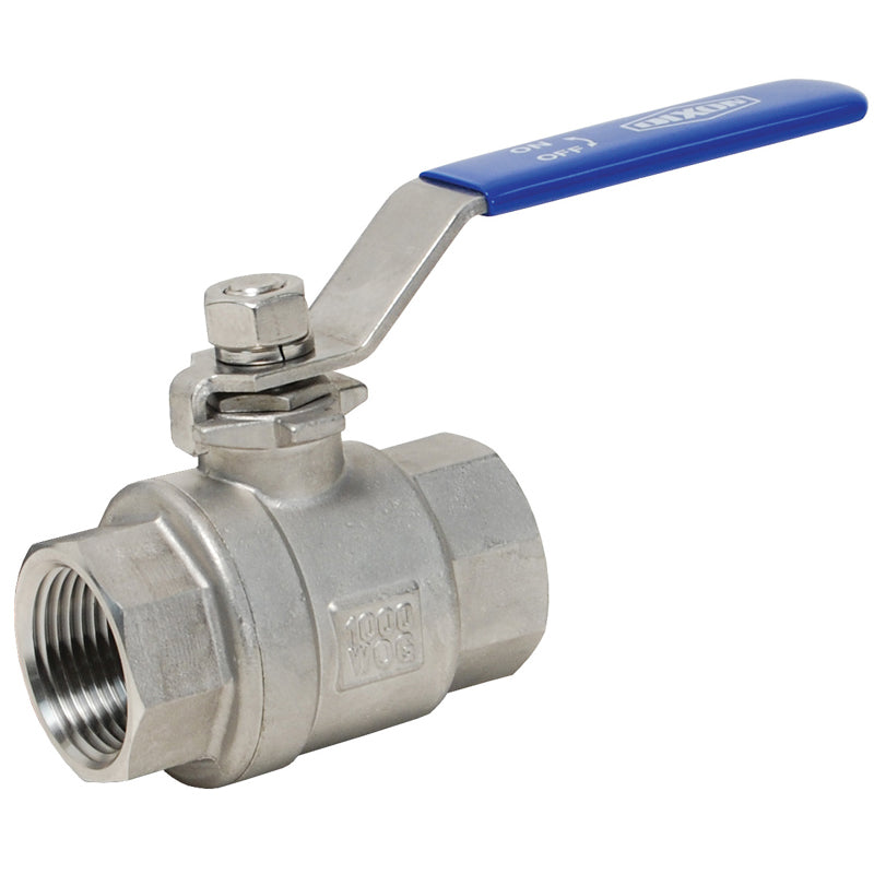 BALL VALVE 1/2 FNPT SS SSBV50 - FULL PORT - Max Pressure 1000 PSI WOG,100 PSI Saturated Steam