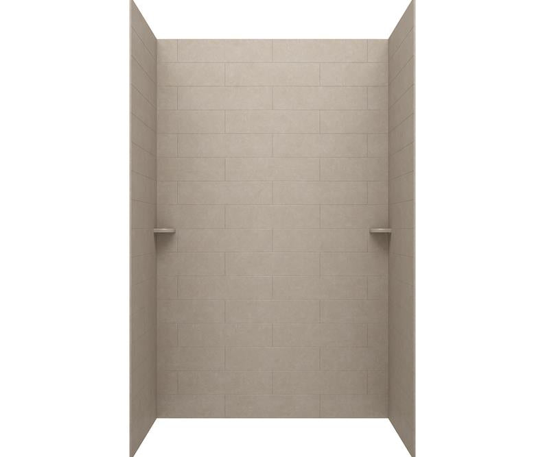 Subway Tile Glue Up Tub Wall Kit 32x62x72" in Limestone