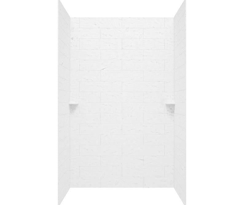 Subway Tile Glue Up Tub Wall Kit 32x62x72" in Carrara