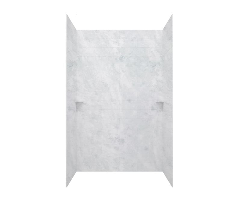 Subway Tile Glue Up Tub Wall Kit 34x62x72" in Ice